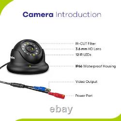 Système de caméra de vidéosurveillance SANNCE 1080P vision nocturne 2MP 8CH 5IN1 DVR détection humaine AI