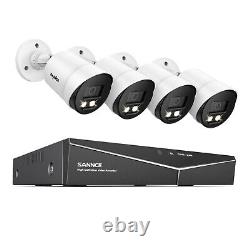 Système de caméra de vidéosurveillance SANNCE CCTV en couleur avec vision nocturne 1080P, DVR vidéo 8 canaux pour la sécurité à domicile.