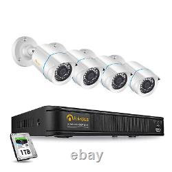 Système de sécurité CCTV Anlapus avec caméra de surveillance domestique 1080P DVR 4/8CH extérieure