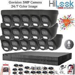 Système de sécurité Hikvision Hilook Colourvu 5mp Cctv Hd Audio MIC Dvr Cameras Kit