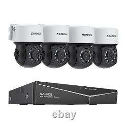 Système de sécurité SANNCE CCTV Camera 2MP Pan Tilt avec détection humaine AI 4CH Video DVR