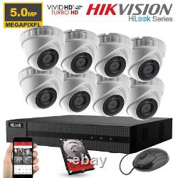 Système de sécurité à domicile Hikvision 5mp Cctv avec DVR 5k Turbo HD et caméra dôme extérieure