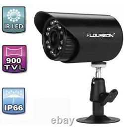 Système de sécurité de caméra CCTV HD 1080P Flouren Kit 4CH DVR Maison Extérieure IR