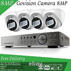 Système de sécurité de caméra extérieure de bureau à domicile 8mp Cctv 4k Dvr 4ch avec vision nocturne