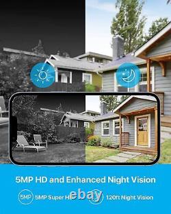Système de sécurité de caméra extérieure pour la maison ZOSI Full HD 5MP CCTV avec vision nocturne de 120ft et disque dur de 2 To
