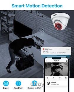 Système de surveillance CCTV ZOSI 1080P 8CH DVR Caméra de sécurité domestique 3000TVL extérieure