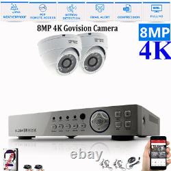 Système de vidéosurveillance 8MP 4CH 8CH DVR Ultra HD 4K Caméra Dôme Kit de sécurité pour la maison nuit UK