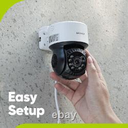 Système de vidéosurveillance SANNCE 1080P CCTV avec caméra de sécurité panoramique et inclinable à 360°, enregistreur vidéo DVR 2MP 4CH