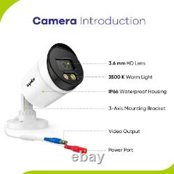 Système de vidéosurveillance SANNCE CCTV 1080P 4CH H. 264+ DVR Caméra de sécurité Vision nocturne en couleur intégrale