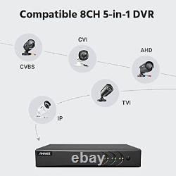 Systèmes De Caméras Cctv 4 Canaux, 5mp Lite H. 265+ Dvr Et 2pcs 1080p Hd