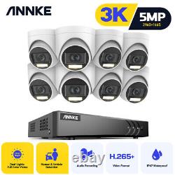 Traduisez ce titre en français : Système de vidéosurveillance ANNKE 5MP HD avec caméra dôme couleur et audio, enregistreur vidéo 8CH pour la sécurité à domicile.