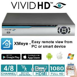 VIVID Hd Cctv Dvr 4ch 8ch 16ch Canal Ahd 1080p Enregistreur Vidéo Vga Hdmi Uk Wifi