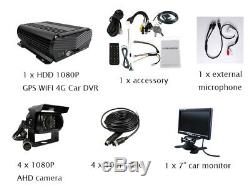 Wifi Gps 4g 1080p Ahd 2tb Hdd Car Mobile Dvr Mdvr Vidéo Enregistrer Un Moniteur Caméra Ir