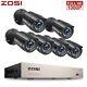 Zosi 8ch 1080p Dvr 6x Kit De Système De Sécurité Domestique Avec Caméra De Surveillance Cctv Extérieure Vision Nocturne