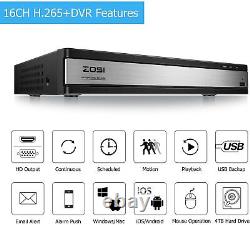 ZOSI Caméra de sécurité à domicile HD 1080P 16CH DVR Kit de système avec disque dur de 4TB