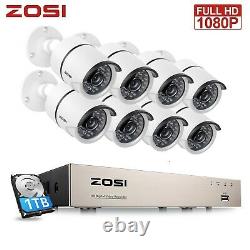 Zosi 1080p Dvr Recorder 3000tvl Caméra Cctv Ir Outdoor Home Security System +1tb