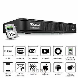 Zosi 1080p Système De Caméra De Sécurité À Domicile Kit 8 Canaux Cctv Dvr Enregistreur Avec 6