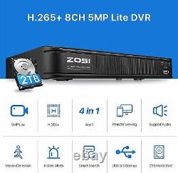 Zosi 5mp Lite H. 265+ Home Security Camera System, 8 Channel Cctv Dvr Recorder